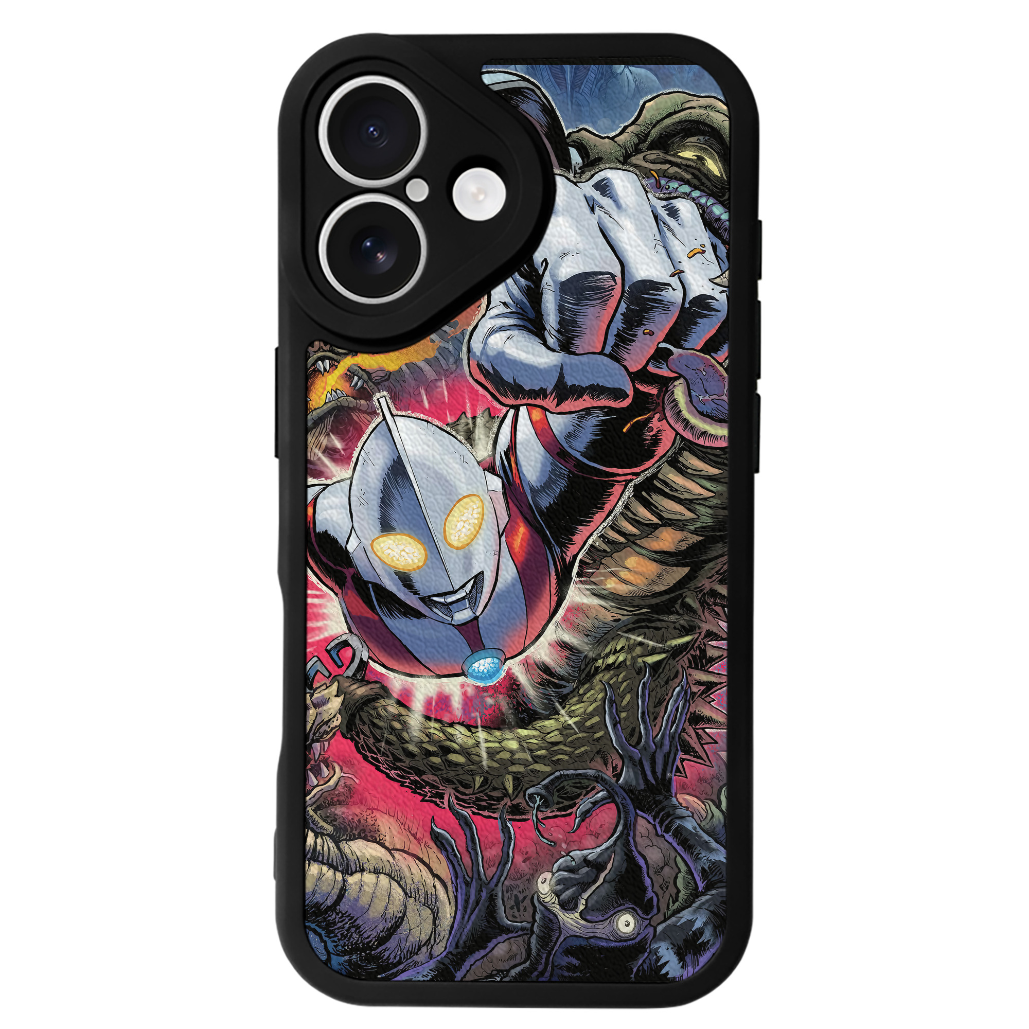 （画像用） ウルトラマン Ultraman 【iPhone 16シリーズ対応】シリコンスマホケース（レザー調） 材質：シリコン